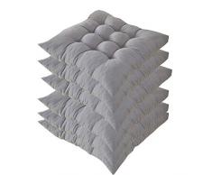 AGDLLYD 6 Cojines para Silla, 40x40cm Silla Almohadillas ojines Asiento Almohadillas Silla cojín Cuadrado Almohadas Home Oficina Interior jardín Patio (Gris)