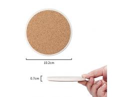 DIYthinker 2018 Feliz año Fuente Preciosa de Piedra de la Bebida de la cerámica Posavasos para 2pcs Taza de la Taza del Regalo