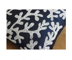 cojín cubre 55x55 cm, Azul Marino Cubierta De Cojines Decorativos, Coral Diseño Criaturas Del Mar Océano Y Tema De La Playa arte de la seda Mediterráneo Fundas De Almohada - Navy Corals