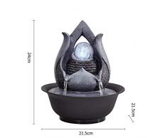 ZYP Fuente para Jardines, decoración Sencilla Sala de Estar Fuente de Agua Feng Shui embarcaciones de Agua 21.5 * 21.5 * 24cm