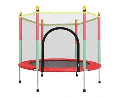 LOY Trampolín de Salto para niños - Trampolín de jardín/Patio Trasero al Aire Libre con Red de Caja de Seguridad, Mini trampolín de Ejercicio portátil