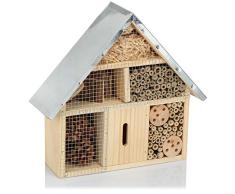 com-four® Hotel de Insectos de Madera - Hotel de Abejas para Insectos voladores, Mariquitas, Mariposas y Moscas - Casa de Insectos para Colgar (01 Pieza - 29x28x8cm)