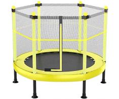 Fitness Trampolines de Gimnasio para Interiores Trampolín con Caja de Seguridad Trampolín de Acero galvanizado para niños pequeños para trampolín de jardín al Aire Libre (Color: Amarillo Tamaño: 60