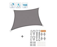 XXJF Sombra Cuadrado De Sombra Toldo UV Solar Protección Resistente E Lmpermeable,toldo Vela De Patio Exteriores Jardín Exteriores, Jardín, (Color : Gray, tamaño : 2.5x4.m)