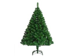 FOURFUN Árbol navideño árbol de Navidad Artificial 210/180/150/120cm, 1100/900/500/300 Puntas Verde & Blanco & Pino Natural Blanco con Frutas de Pino (Verde, 150cm/500 Puntas)