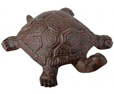 Esschert Design - Escultura de tortuga para jardín (acero fundido), color marrón