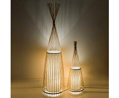 Hao-zhuokun Lámpara de pie Piso de bambú Chino candelero staan llevó la lámpara de la Sala de Estar lámpara de pie Creativo Decorativo Antiguo Vloer Living Sala de Estudio (Lampshade Color : 91CM)