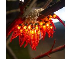 La batería de chile rojo cadena de luces LED centelleo del banquete de boda de vacaciones Hada Garland Poder decoración del jardín colgante del árbol de navidad (Emitting Color : Red chilli)