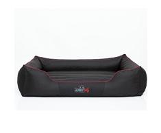 corccl3 cama para perros Ruhe Espacio Perros Colchón Perro Cojín hundematte hobbydog Comfort cesta Dormir Espacio (4 Tamaños Diferentes), schwarz mit rotem Besatz, XL (85 x 65 cm)