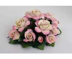 Ramo De Rosas Hechas A Mano En Porcelana Capodimonte. Hecho En Italia Por Unionporcelain Bajo La Marca Napoleon - Made In Italy