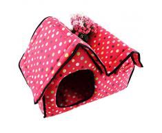 Demarkt Cama Para Mascotas Casa Perrito Gato Dog Bed House Pueden limpiarse con Cierre de Cremallera Color Rosa