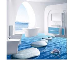 Lsfhb 3D Adoquín De Piedra Piso De Papel Tapiz Sala De Estar Cocina De La Oficina Piso Impermeable Mural-280X200Cm
