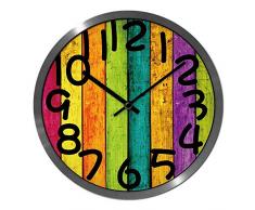 WSR Reloj de Pared Exacto de Bell-Metal - 12 Pulgadas / 14 Pulgadas Sala de Estar Relojes creativos Reloj de jardín Chino de Moda Reloj de Cuarzo silencioso - 1 batería X AA (no incluida),12 pulg