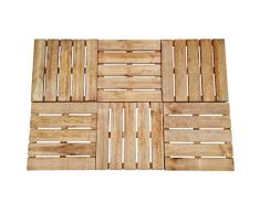 UnfadeMemory Baldosas de Terraza Exterior de Madera FSC para Porche Patio Jardín Terraza Balcón Piscina,Cada Uno 50x50cm (6uds, Marrón)