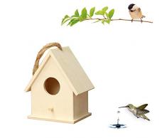 mxjeeioCasa De Pájaros De Madera, Artesanía Artes Y Artesanía Retro Casas Rurales Casas De Pájaros, Abeto Chino Pájaro Inclinado Doble Nido Colgante Caseta para pájaros en Madera (C)