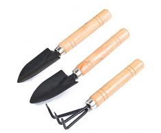 Chytaii 3pcs Herramientas de Jardinería Mini Rastrillo de Jardin Pala Azada para Jardinero Mini Pala Mango de Metal Pala Rastrillo pala Herramienta de Jardinería