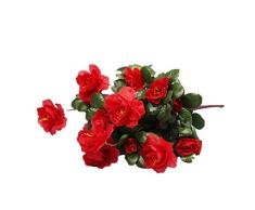 Daney 1 ramo de flores artificiales de Azalea para decoración de bodas, hogar, fiestas, rosas, Rojo, 33 cm