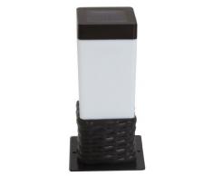 Naeve Leuchten 5083914 - Lámpara solar para exteriores (plástico y mimbre, IP44, incluye 3 bombillas LED 1, 2 V, incluye soporte, 26,4 x 14,6 x 13,6 cm), color marrón