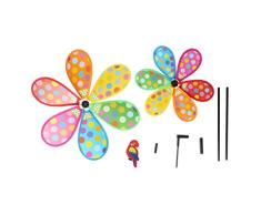 guangzhou Windmill Kids Toys Dots Patio de Doble Capa Decoración de jardín Colorido Spinner al Aire Libre Molino de Viento Decorativo Ul Style Perfectamente adornará su Lugar.