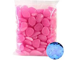 XU-XIAZHI,para la construcción del Acuario Forma de adoquín Brillante Luz Nocturna Piedra(Color:Rosa Caliente)
