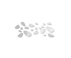 Lecimo 12Pcs 3D Espejo Pegatinas de Pared Calcomanías Decorativas de Piedra Adoquín Plata/Oro/Negro