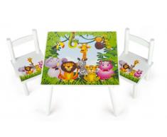 Conjunto de mesa y sillas de madera para niños