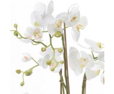 Orquídea Phalaenopsis artificial PABLA en tierra, blanco-amarillo, 80 cm - Planta decorativa / Flores sintéticas - artplants