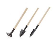 Set de 3 piezas de mini herramientas de jardinería pala de pala de rastrillo suculenta plantas macetas herramientas de jardín, Multicolor