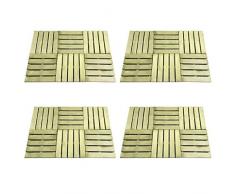 vidaXL 24x Baldosa de Porche 50x50 cm Madera Pino FSC Verde Suelo Loza Azulejo Teja Loseta Baldosín Terraza Veranda Balcón Resistente Intemperie