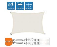XXJF Toldo Vela De Toldo Resistente Protección UV para Resistente E Lmpermeable,toldo Vela De para Jardín Patio Piscinas Exteriores Jardín (Color : Beige, tamaño : 2.5x3.5m)