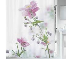 Spirella Anemone - Cortina de Ducha antimoho (antibacteriana, Lavable, Impermeable, poliéster, 180 x 200 cm), diseño de Flores
