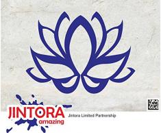 JINTORA Etiqueta para el Coche/Etiqueta engomada - Flor de Loto Lirio de Agua - 120x90mm - JDM/Die Cut - Azul