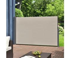 [pro.tec] Toldo Lateral tamaños - Exterior - contra Viento, Sol y visión - Color de Arena - 160 x 300cm