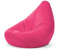Hi-BagZ® Sillón Tipo puf con Respaldo Alto para Exteriores - Pufs para el jardín - 100% Impermeable (Rosa)