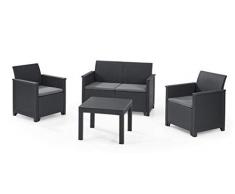 Keter Emma - Conjunto de jardin 4 plazas, color grafito