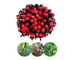 Landrip 100 Unids 1/4 Pulgadas Ajustable Micro Sistema de Irrigación por Goteo Riego Rociadores Anti-Obstrucción Emiter Goteo Red Garden Supplies
