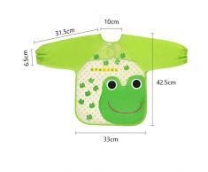 Vicloon Baberos del Bebé Impermeable,4pcs Delantal Ropa Babero Impermeable Infantil para Pintar con Mangas Largas de Bebé Unisexo Niños Niñas 6 Meses a 3 años Edad (Coche,Rana,Jirafa,Oso)