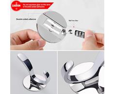 Wopeite Percha adhesiva para toallas y albornoces de acero inoxidable, Instalación sin taladro, Organizador para baño y cocina, Toallero de gancho para puertas Pack de 2