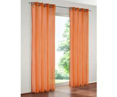 SIMPVALE 2 Paneles Cortinas con Ojales Translúcida Visillos para Dormitorios Habitación Salón Balcón,Naranja,140cm x 270cm