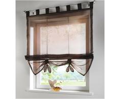 SIMPVALE Condole Estilo Romano L caida Sombra Ventana Cortina para Balcon y de la Cocina, Cafe, 140cm*155cm