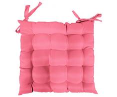 DOUCEUR DINTERIEUR - 1604841, Cojin De Silla Acolchado, 40 X 40 Cm, Essentiel, Poliéster Liso, Rosa