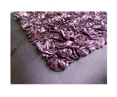 Plum Vintage Love - Decorativa Funda de Cojin 50 x 50 cm, Square Ciruela Seda Bordado con Cinta de Raso