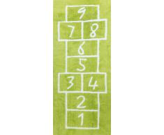 Aratextil. Alfombra Infantil 100% Algodón lavable en lavadora Colección Pata Coja Pistacho 90x200 cms