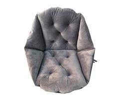 GELing Cojín De La Silla De Hamaca Peluche Suave Carcasa Cojín del Asiento con Respaldo Gris 48X52CM