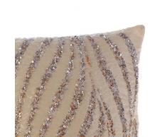 Beige Funda De Almohada Decorativa, De Las Lentejuelas Metálicas Y Cuentas Resplandecer fundas de almohada 40x40 cm, Sedala Seda Almohadas Fundas Para El Sofá - Wave Of Gold