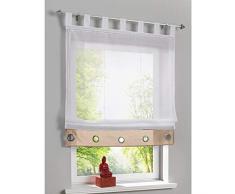 SIMPVALE 1 Pieza Cortina Romana con Trabilla Translúcido Persianas Romanas Tul Cortinas, Marrón Claro, Ancho 140cm / Altura 155cm