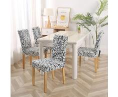Sillas Asiento Elasticas Cubresillas Lavable,Funda de Silla Flexible, Funda de Silla de Banquete extraíble y Lavable-Patrón 14_6 Piezas,Forro de Silla Doméstico Comedor