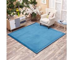 Insun Alfombra de Pelo Corto Tatami Japonés Alfombra Antideslizante Lavable para Decoración del Salón Dormitorio Habitación de los Niños Turquesa 100x100cm