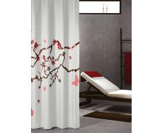 Sealskin Cortina de Ducha Blossom, 180 x 200 cm, Poliéster, Rojo y Beige
