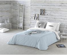 La Volátil Todo está Bien Funda nórdica, Algodón, Blanco, Azul, Cama 90